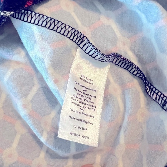 Talbots Crossover Top Navy Red Beige Size XL - Picture 5 of 7